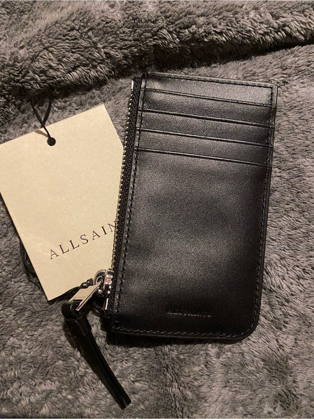 BNWT All Saints Black Marlborough Wallet/Card Holder $75
